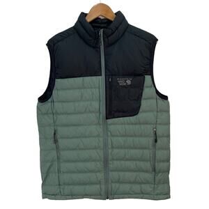 Mountain Hardwear Dynotherm Down Vest Green Black Mens Large